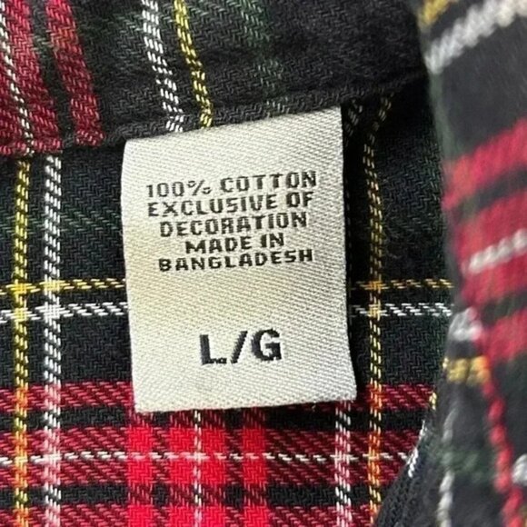 Chaps Men’s Plaid Flannel Long Sleeve Button Down Shirt Red Blue Black Green LG - Picture 11 of 16
